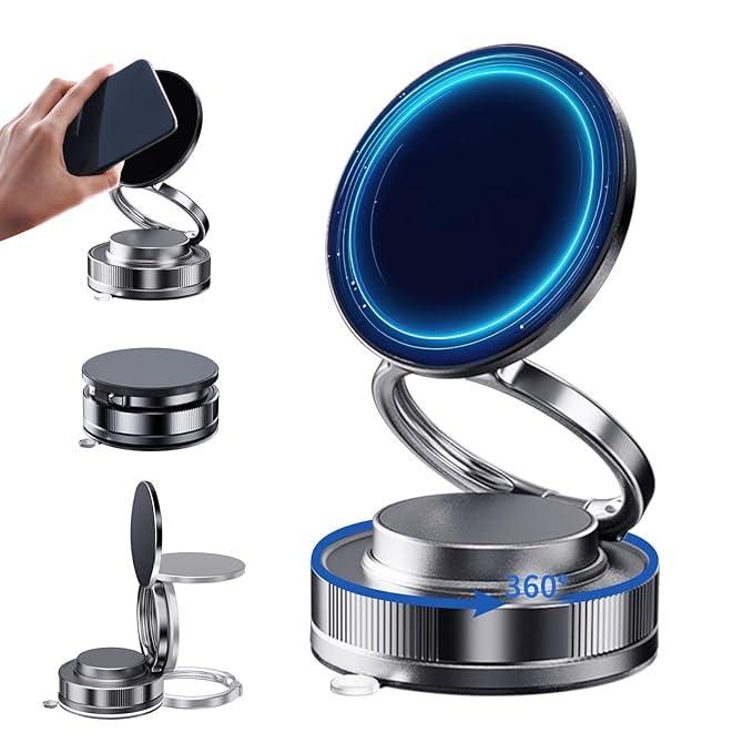 “Instant Vacuum Phone Holder for Car & Desk – Strong Lock, No Falling”
