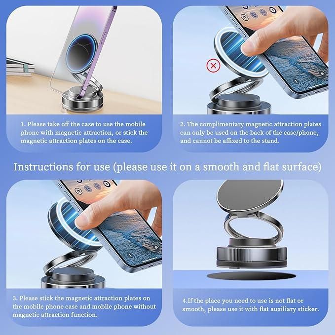 “Instant Vacuum Phone Holder for Car & Desk – Strong Lock, No Falling”