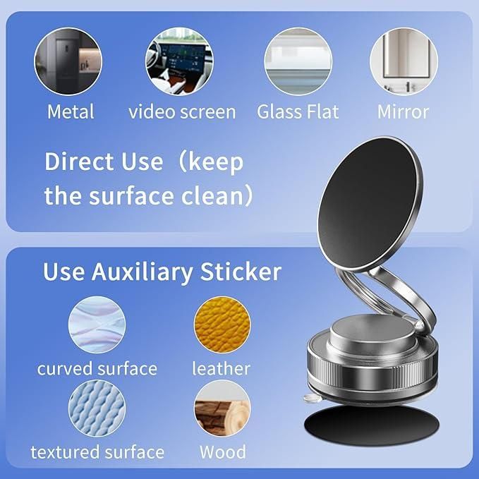 “Instant Vacuum Phone Holder for Car & Desk – Strong Lock, No Falling”