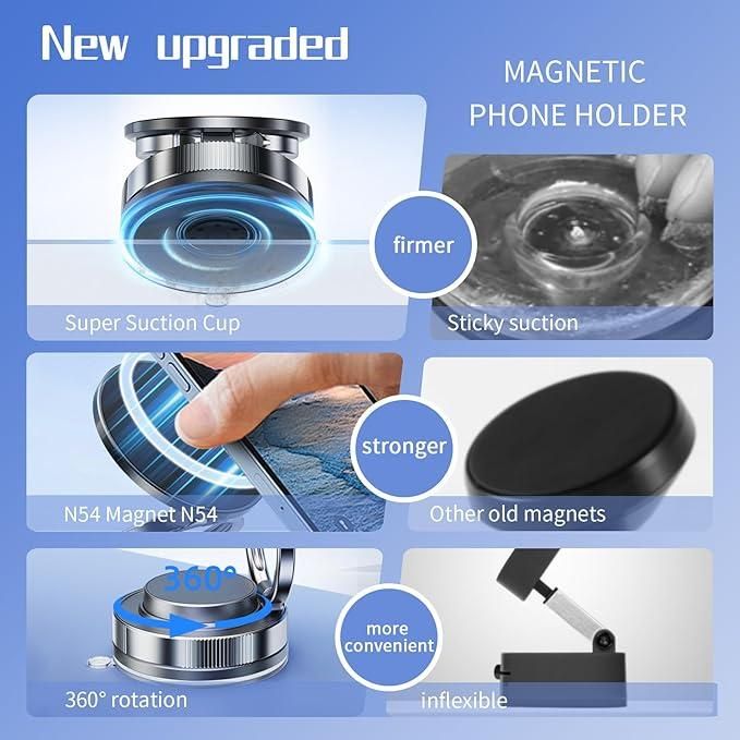 “Instant Vacuum Phone Holder for Car & Desk – Strong Lock, No Falling”